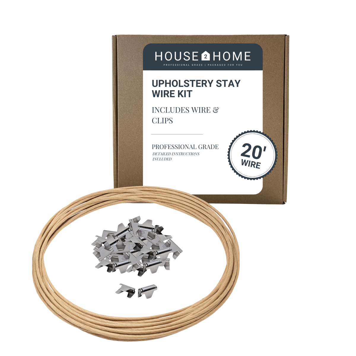 Upholstery Stay Wire for Stabilizing Furniture Springs- 20ft with 40 C ...