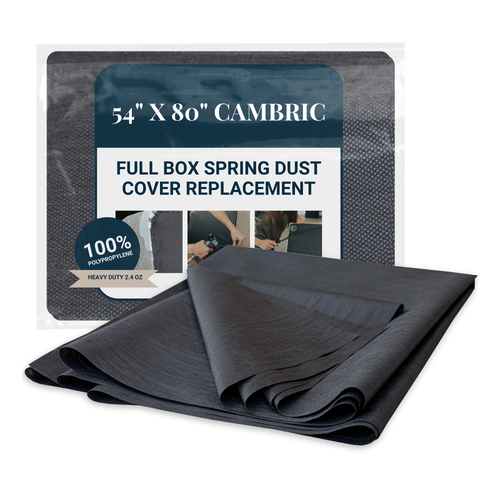 House2Home Full Box Spring Dust Cover for Bed Box Spring Repair, Heavy Duty 2.4 oz. Black Cambric Cloth, Replacement Box Spring Cover