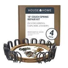 Load image into Gallery viewer, House2Home 18" Sofa Upholstery Spring Replacement Kit- 4pk Springs, Clips, Wire for Furniture Chair Couch and Recliner Repair Includes Instructions