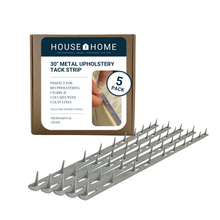 Load image into Gallery viewer, 30" Upholstery Metal Tack Strips, Fabric Reupholstery Supplies for Furniture, Couch, Chair, and Sofa, Includes Instructions, 5-Pack
