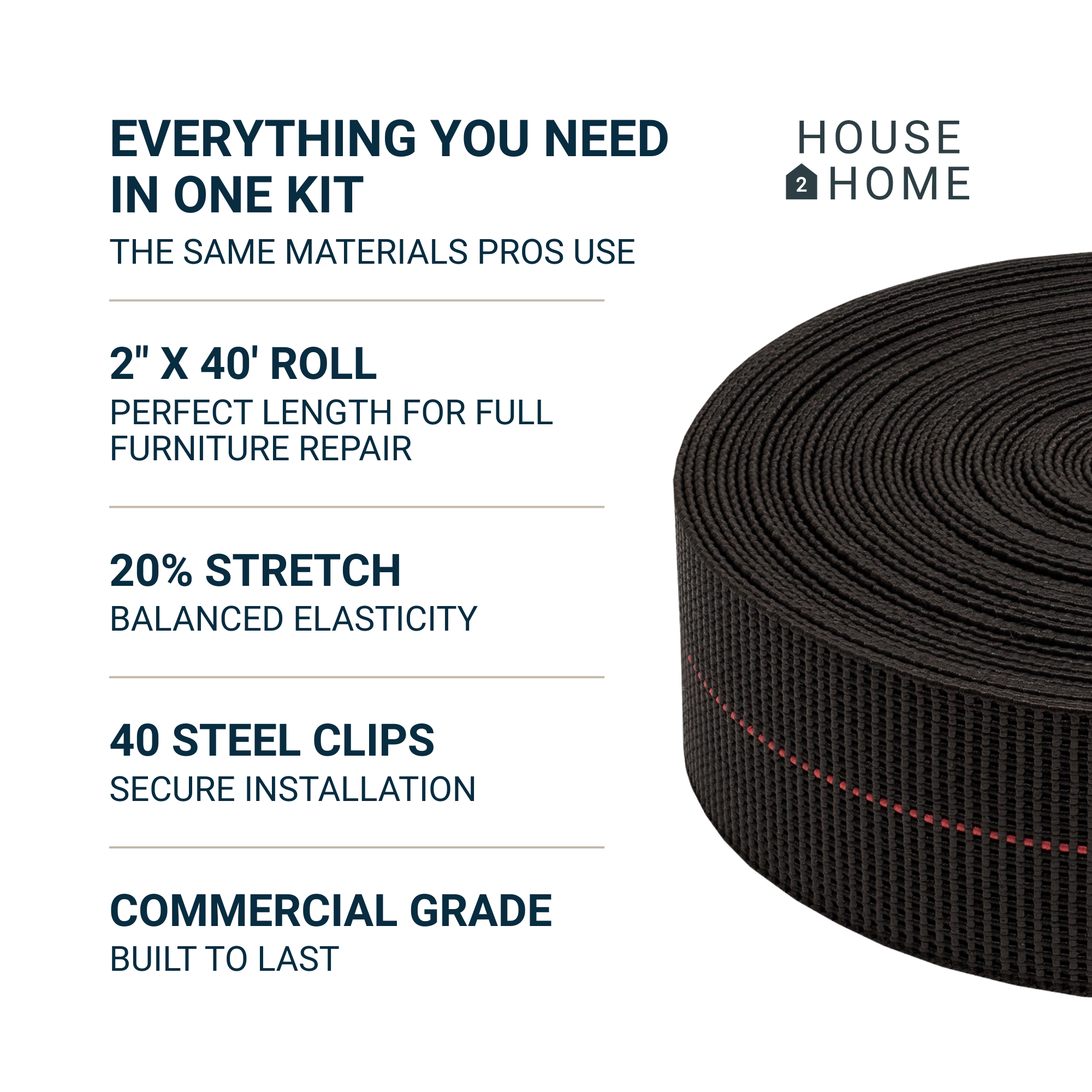 Webbing Sagging Replacement Elastic Webbing Kit to Repair Sagging Couch, Chair, Lawn ...