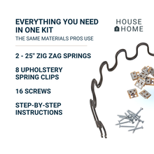 Load image into Gallery viewer, 25" Sofa Upholstery Spring Replacement Kit, 2pk Springs w/ Instructions