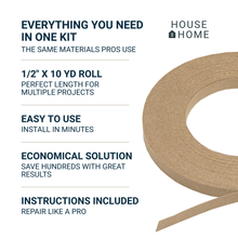 Load image into Gallery viewer, Upholstery Tack Strip, 1/2 Inch x 10 Yard Roll, Great for Making Professional Edges on Furniture, Couch, Chair, and Sofa, Includes Instructions