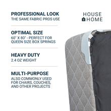 Load image into Gallery viewer, House2Home Queen Box Spring Dust Cover for Bed Box Spring Repair, Heavy Duty 2.4 oz. Black Cambric Cloth, Replacement Box Spring Cover