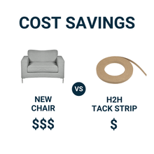 Load image into Gallery viewer, Upholstery Tack Strip, 1/2 Inch x 10 Yard Roll, Great for Making Professional Edges on Furniture, Couch, Chair, and Sofa, Includes Instructions