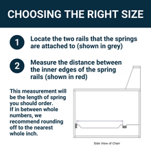 Load image into Gallery viewer, 25" Sofa Upholstery Spring Replacement Kit, 2pk Springs w/ Instructions