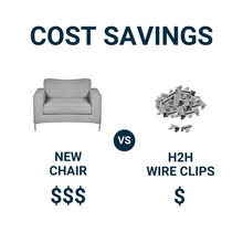 Load image into Gallery viewer, Upholstery Stay Wire Clips for Attaching Springing Wire to Springs- 40 Pk w/ Instructions