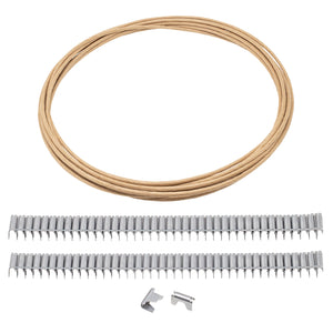 House2Home Upholstery Stay Wire for Sofa Furniture Springs, 40ft with 80 Clips, 16 Gauge Paper Wrapped Wire, Includes Instructions